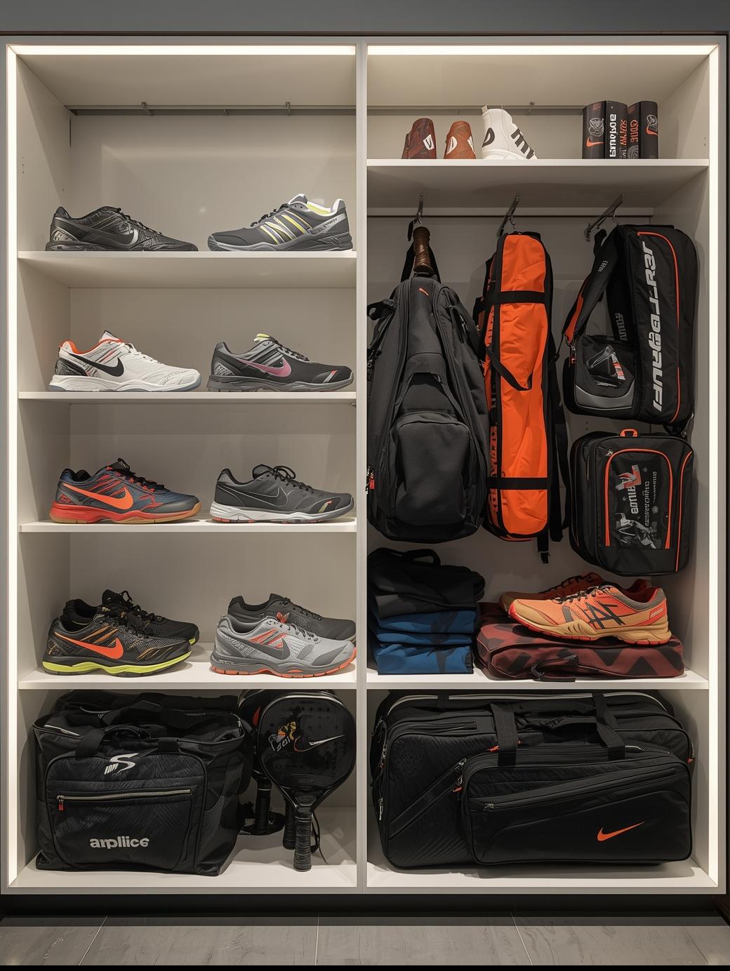 hình ảnh kệ hàng shoes & bag thể thao chuyên dụng cho Pickleball.